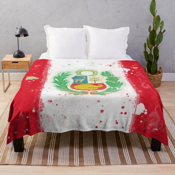 Item preview, Peru Grunge Flag designed and sold by HomeLivingCo.