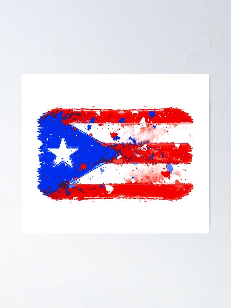 Puerto Rican Flag - Grunge design - white - Puerto Rico - Posters