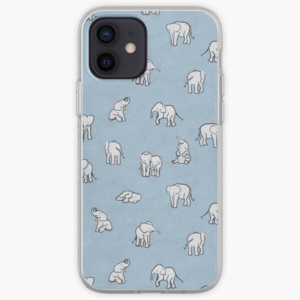 Indian Baby Elephants in Baby Blue iPhone Soft Case