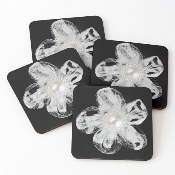 Item preview, White tool flower on black designed and sold by homemadecreate.