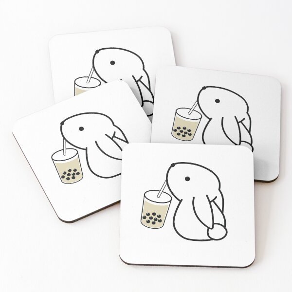 Item preview, Bunny Rabbit Drinking Boba Milk Tea  designed and sold by bobalogy.