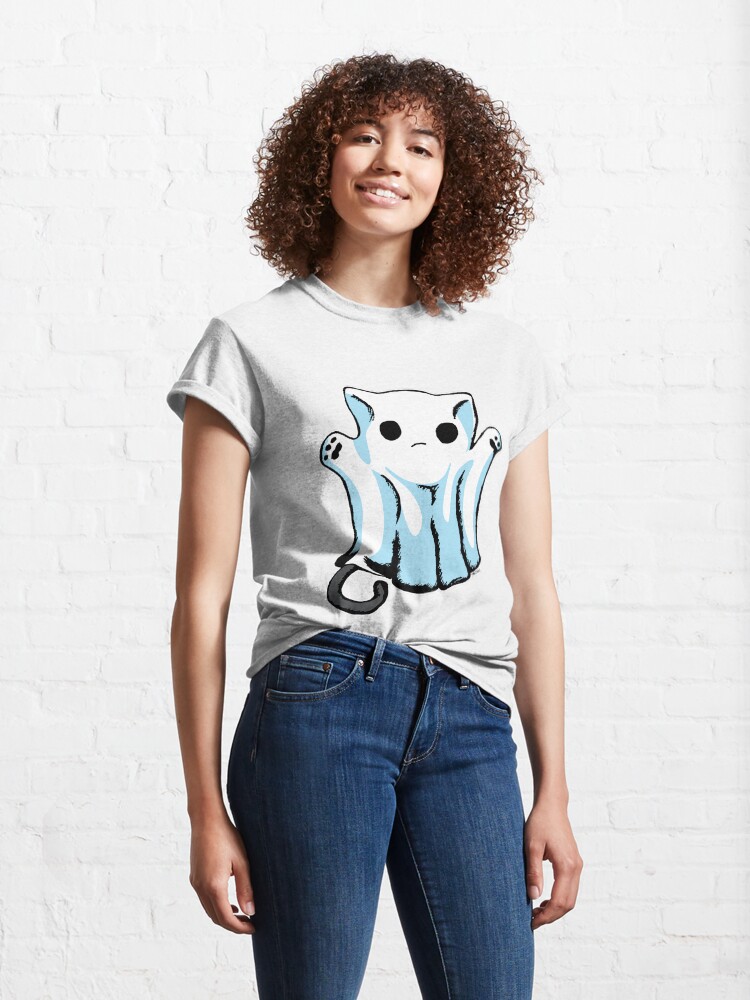 Alternate view of Cute Boo Ghost Cat Halloween Classic T-Shirt