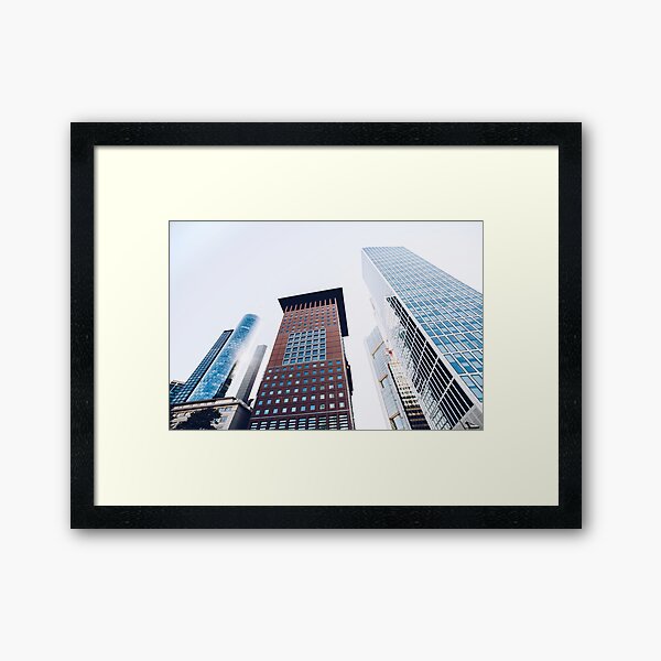 Frankfurt Skyline urban cityscape photo Framed Art Print