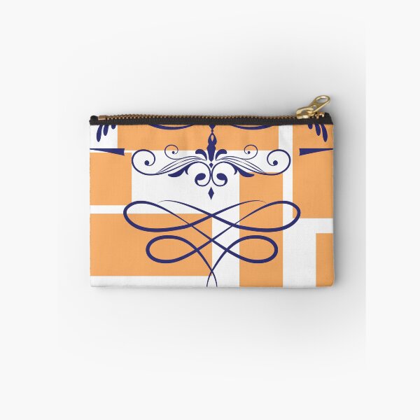 Item preview, Orange squares dark blue Victorian flourish elements designed and sold by Lilith-Designs.