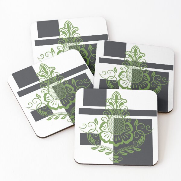 Item preview, Modern dark green squares green flourish element designed and sold by Lilith-Designs.