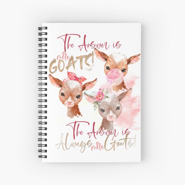 The Answer Is More Goats Watercolor Spiral Notebook