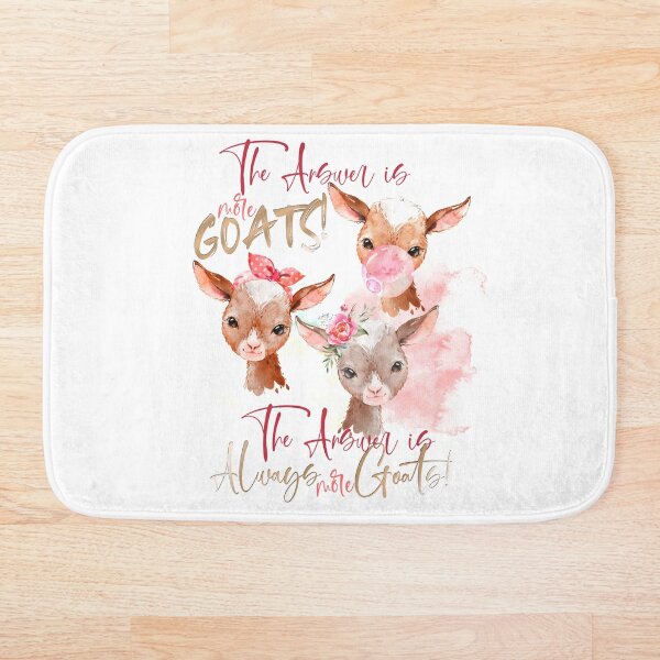 The Answer Is More Goats Watercolor Bath Mat