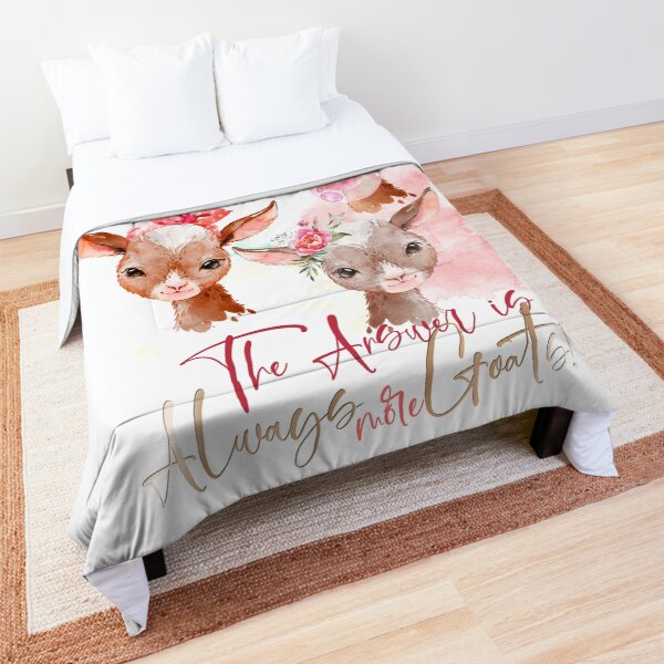 The Answer Is More Goats Watercolor Comforter