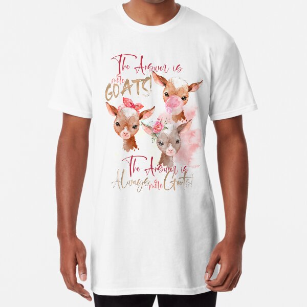 The Answer Is More Goats Watercolor Long T-Shirt