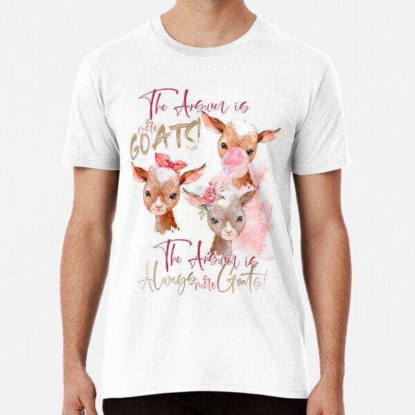 The Answer Is More Goats Watercolor Premium T-Shirt