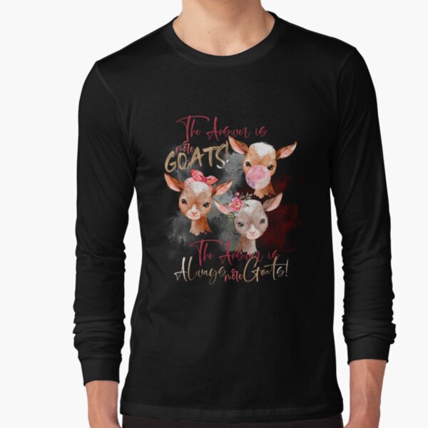 The Answer Is More Goats Watercolor Long Sleeve T-Shirt