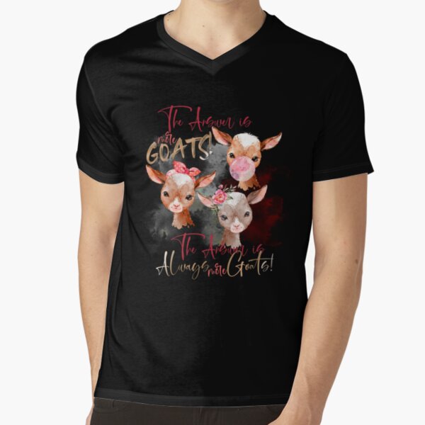 The Answer Is More Goats Watercolor V-Neck T-Shirt