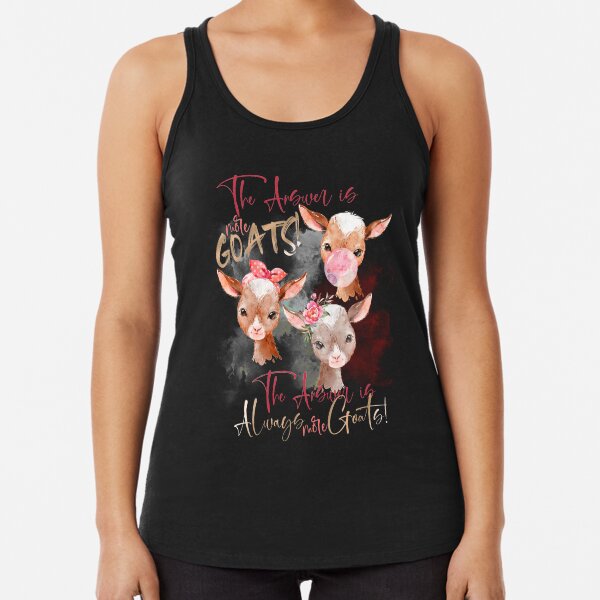 The Answer Is More Goats Watercolor Racerback Tank Top