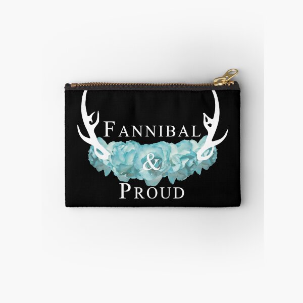 Item preview, 'Fannibal & Proud' w/ Flower (Black Background/White Font) designed and sold by tirmedesign.