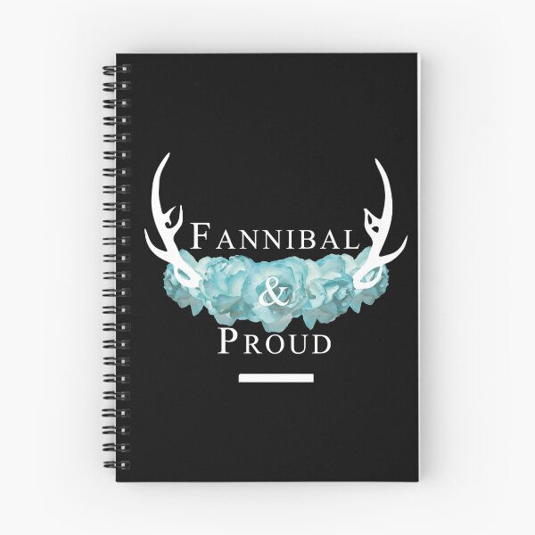 Item preview, 'Fannibal & Proud' w/ Flower (Black Background/White Font) designed and sold by tirmedesign.