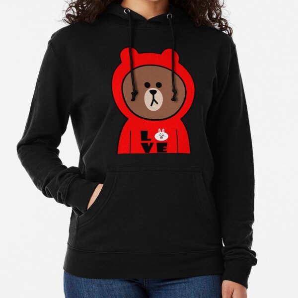 Brown bear cony bunny rabbit I love Cony Lightweight Hoodie