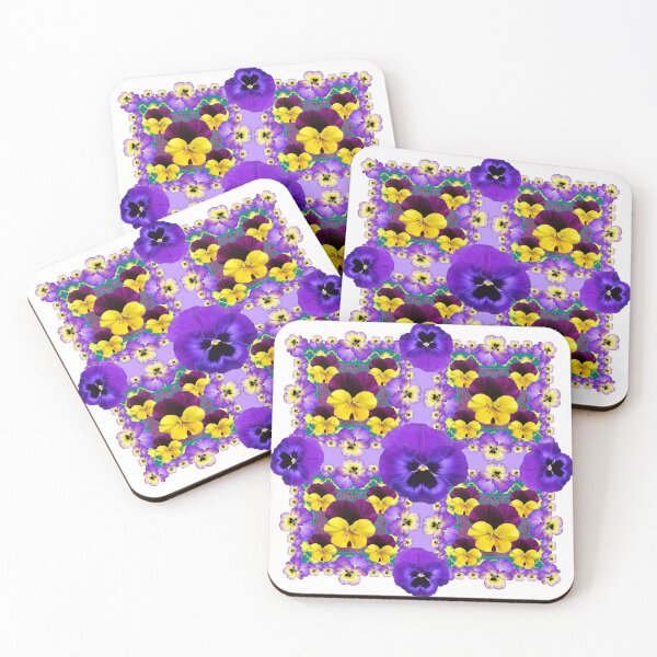 Item preview,   PURPLE-YELLOW VIOLAS & PANSIES WHITE ART designed and sold by sharlesart.