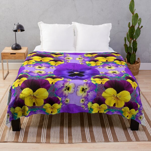 Item preview, PURPLE-YELLOW VIOLAS & PANSIES WHITE ART designed and sold by sharlesart.