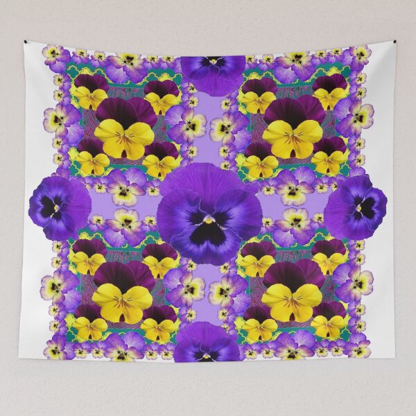 Item preview,   PURPLE-YELLOW VIOLAS & PANSIES WHITE ART designed and sold by sharlesart.