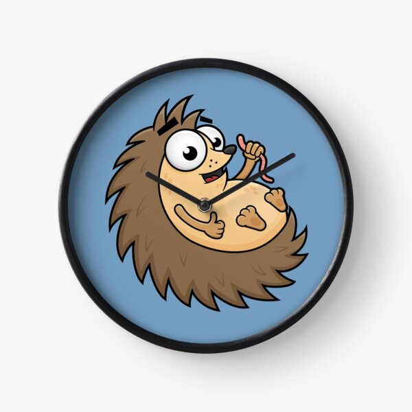 Cute Hedgehog Cartoon Character Clock