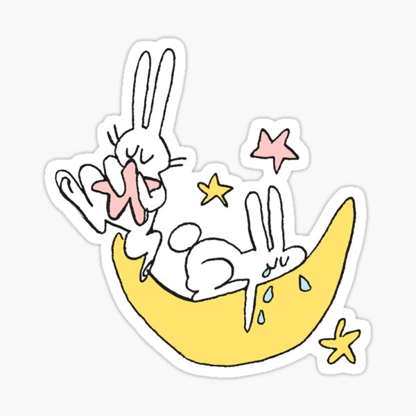 moon rabbits Sticker