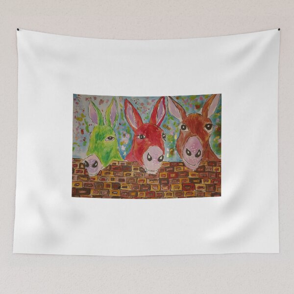 Item preview, Three quirky colourful Donkeys designed and sold by Casimirasart.