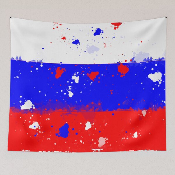 Item preview, Russia Grunge Flag designed and sold by HomeLivingCo.