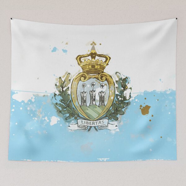 Item preview, San Marino Grunge Flag designed and sold by HomeLivingCo.