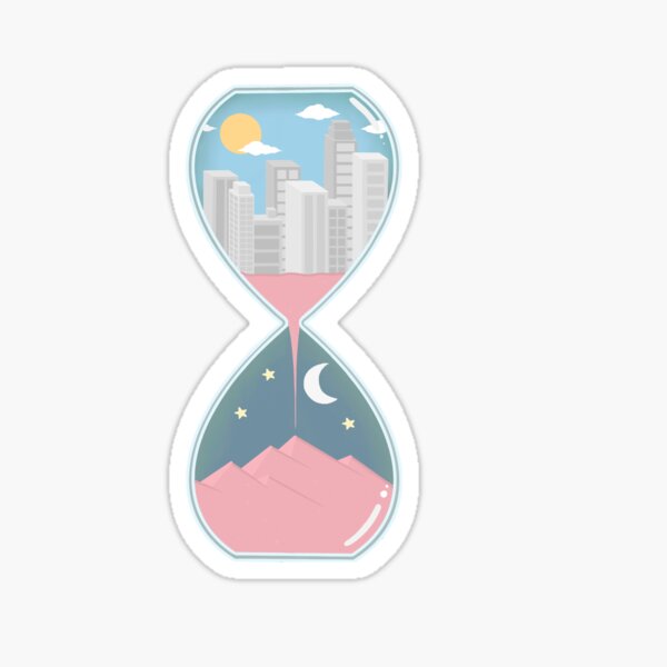 Landscape Hour Glass  Sticker