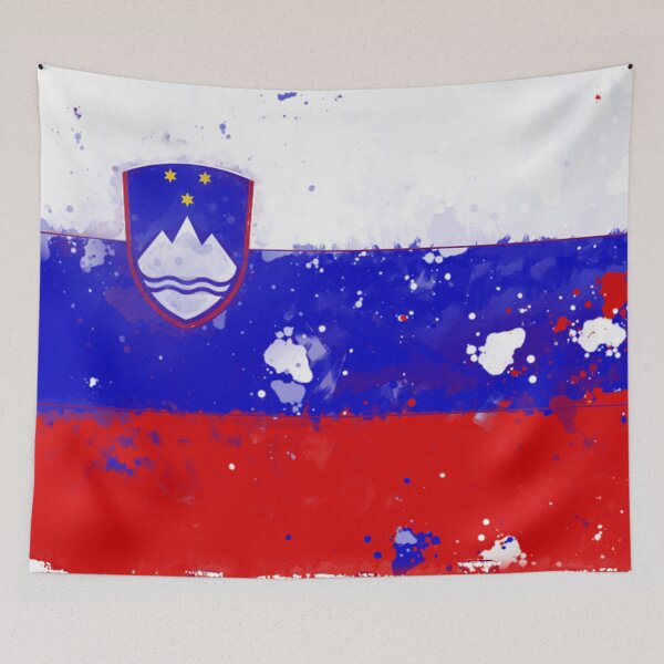 Item preview, Slovenia Grunge Flag designed and sold by HomeLivingCo.