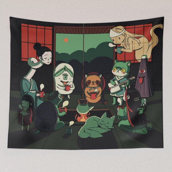 Item preview, Yokai Tea Party designed and sold by freeminds.