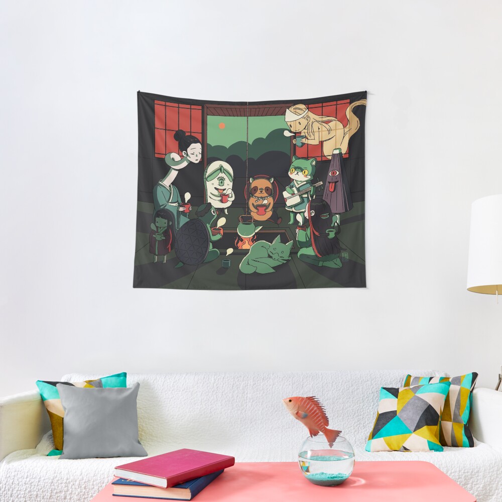 Yokai Tea Party Tapestry