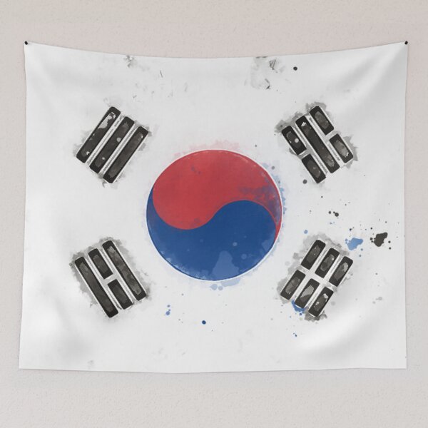 Item preview, South Korea Grunge Flag designed and sold by HomeLivingCo.