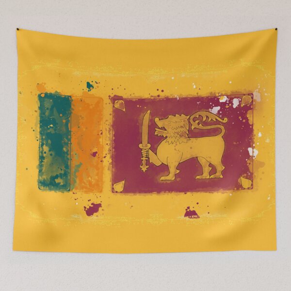 Item preview, Sri Lanka Grunge Flag designed and sold by HomeLivingCo.