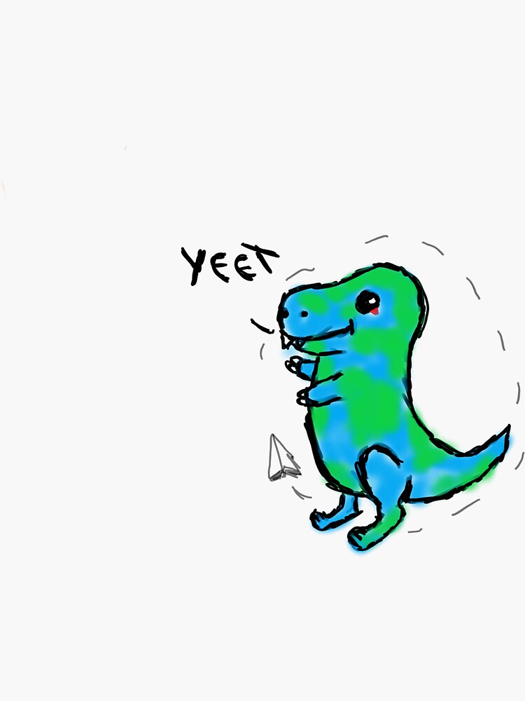 "the earth is shaped like a dinosaur" Sticker by CalebHayden Redbubble