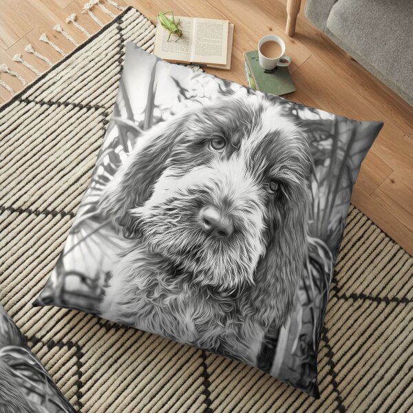 Brown Roan Italian Spinone Puppy Dog Floor Pillow