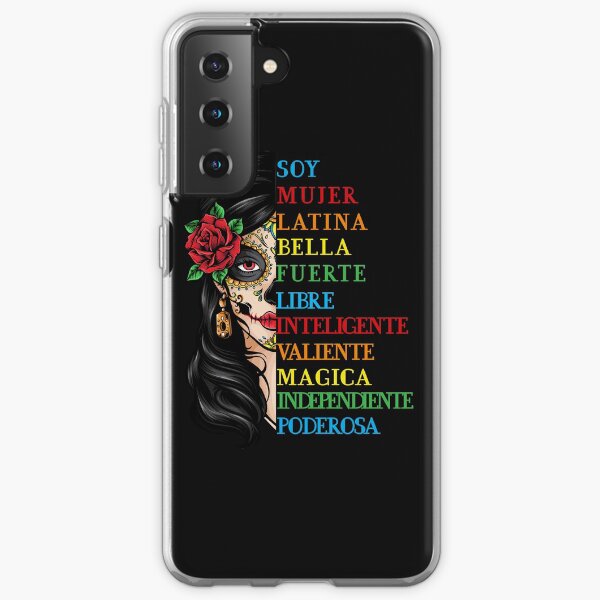 Soy Mujer Latina Chingona Red Rose in Hair Inspirational Quote Mujer Latina, Mexican women, Mexican pride Samsung Galaxy Soft Case