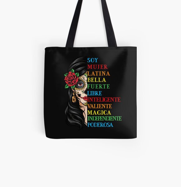 Soy Mujer Latina Chingona Red Rose in Hair Inspirational Quote Mujer Latina, Mexican women, Mexican pride All Over Print Tote Bag