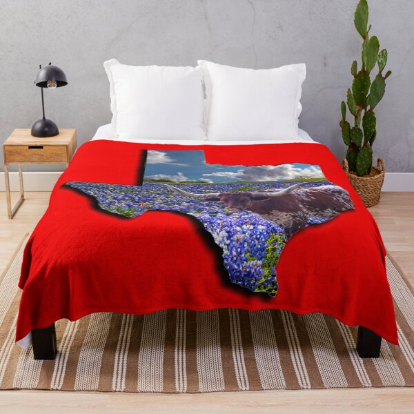 Item preview, Lone Star Pride - State of Texas Shape a Longhorn in a Field of Bluebonnets designed and sold by Warren Paul Harris.