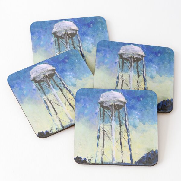 Item preview, Water Tower Tank - The Blue Monster at Night designed and sold by RDRiccoboni.
