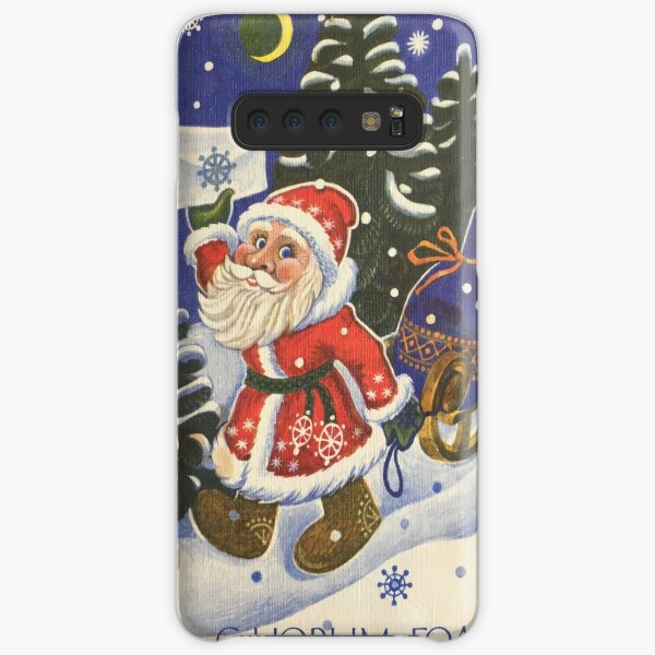 Santa Claus, Painting, Cartoon, christmas, winter, decoration, art, celebration, design, pattern, illustration, painting, snowman, snow, old, color image, old-fashioned, retro style, cards, tradition Samsung Galaxy Snap Case
