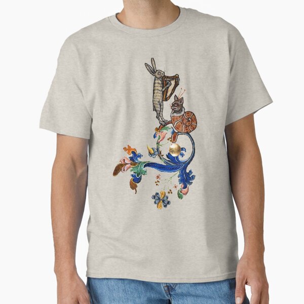 Item preview, WEIRD MEDIEVAL BESTIARY MAKING MUSIC Harp Playing Hare And Snail Cat by Bulgan Lumini designed and sold by BulganLumini.