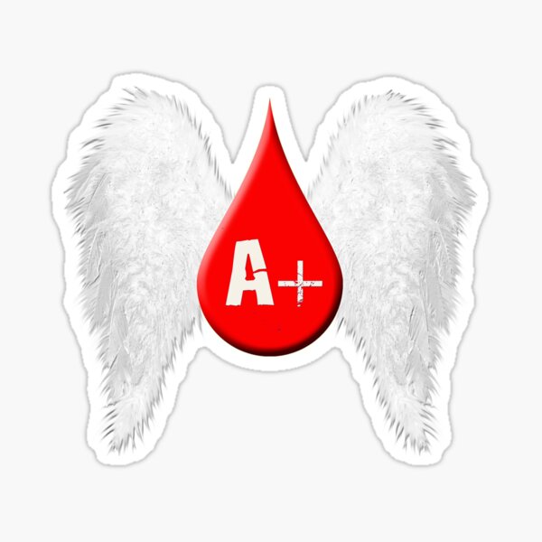 Blood Type A Positive - Angel Wings Sticker