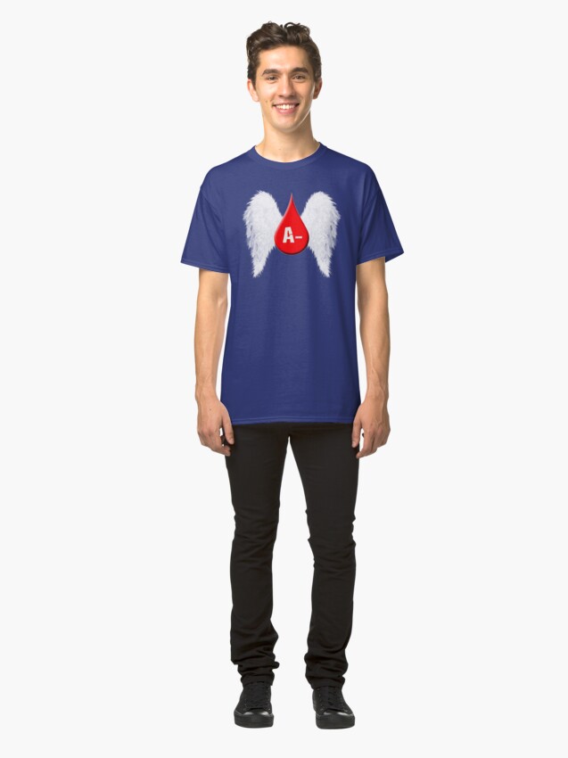 Alternate view of Blood Type A Negative - Angel Wings Classic T-Shirt