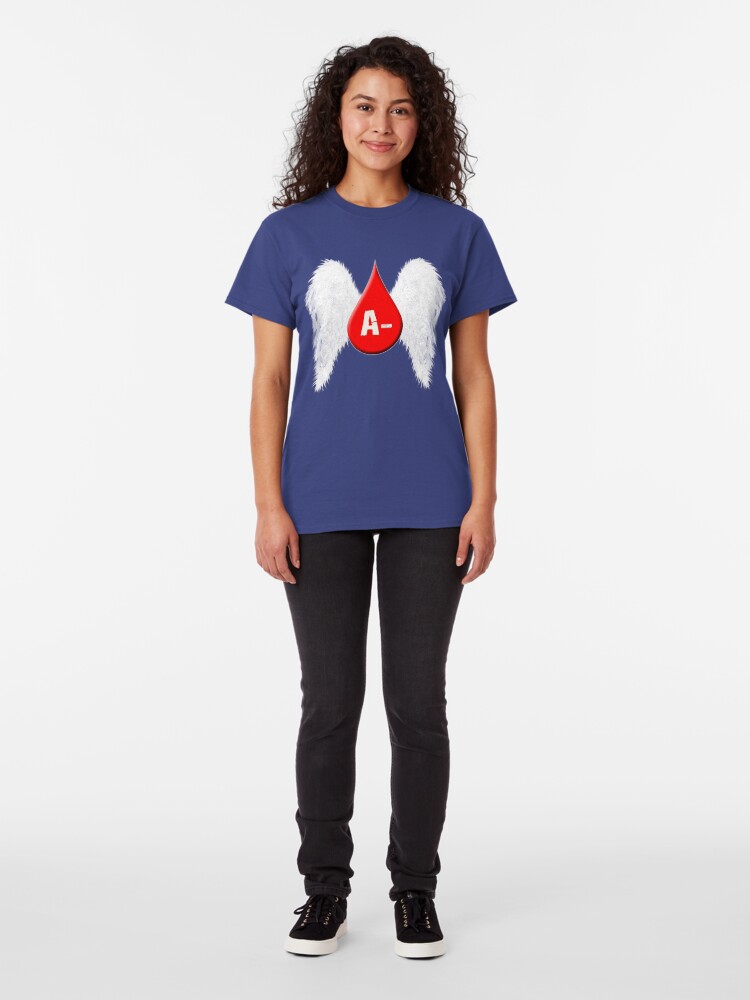 Alternate view of Blood Type A Negative - Angel Wings Classic T-Shirt