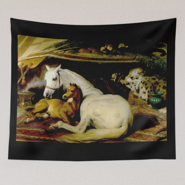 Item preview, THE ARAB TENT : Vintage 1866 Edwin Landseer Mare and Foal Print designed and sold by posterbobs.