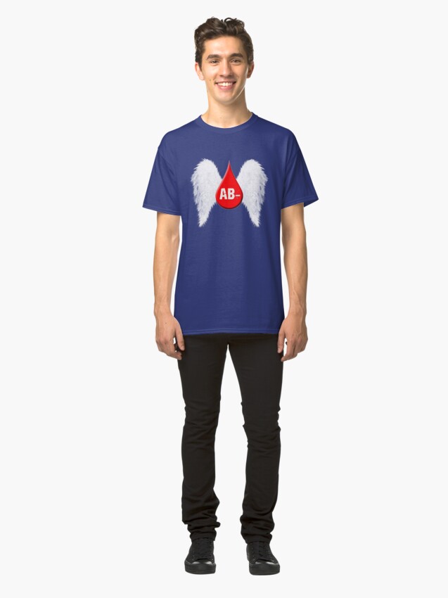Alternate view of Blood Type AB Negative - Angel Wings Classic T-Shirt