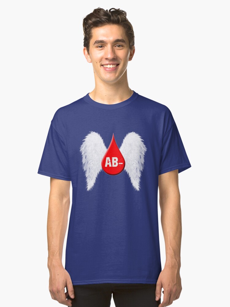 Alternate view of Blood Type AB Negative - Angel Wings Classic T-Shirt