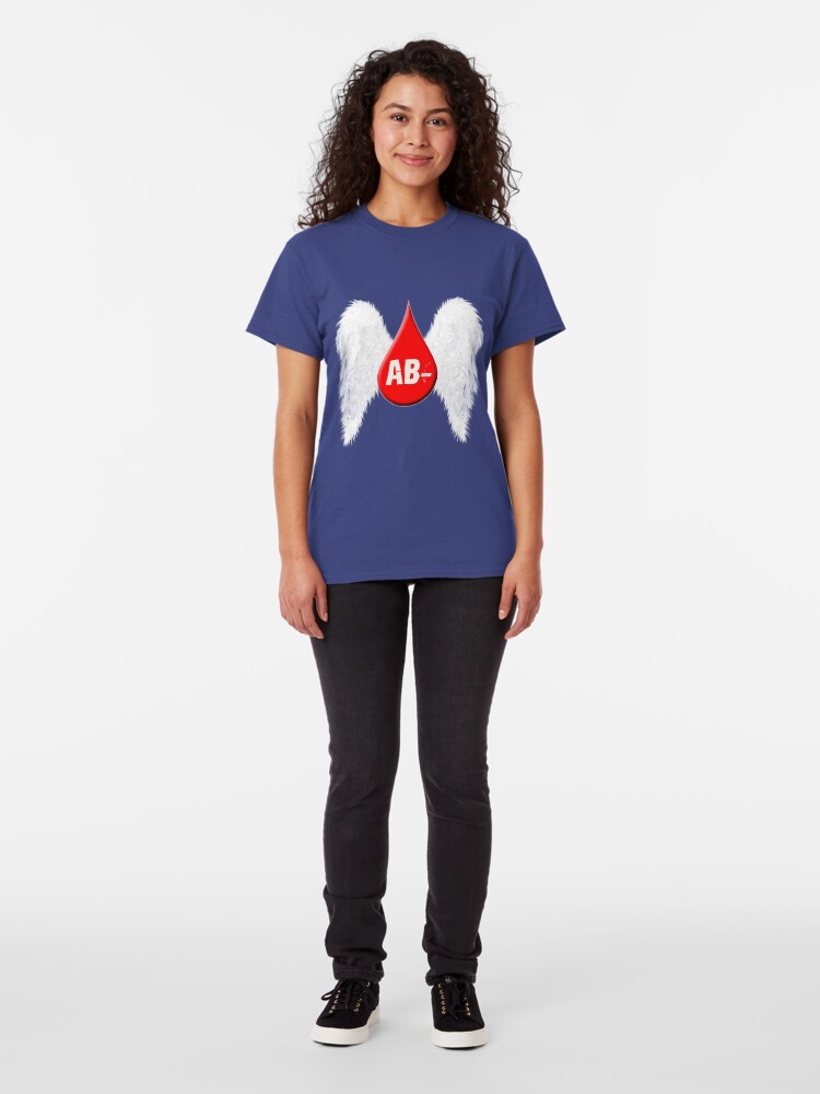 Alternate view of Blood Type AB Negative - Angel Wings Classic T-Shirt