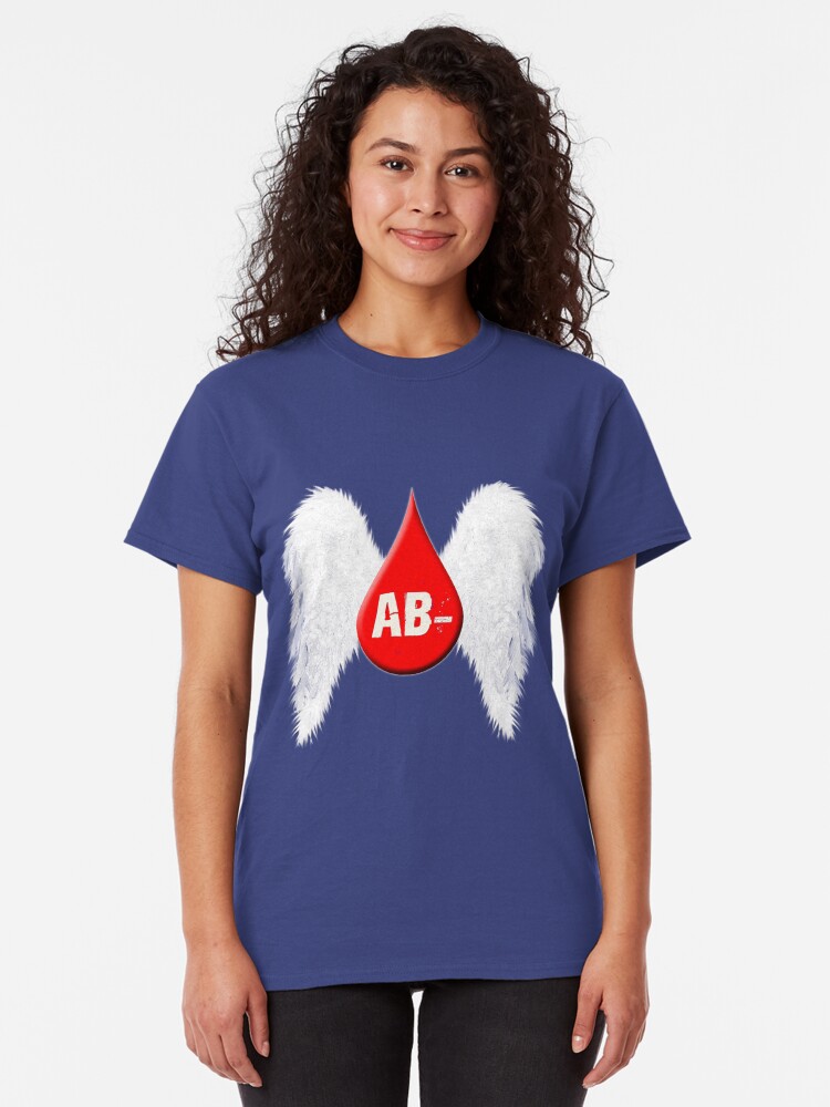 Alternate view of Blood Type AB Negative - Angel Wings Classic T-Shirt